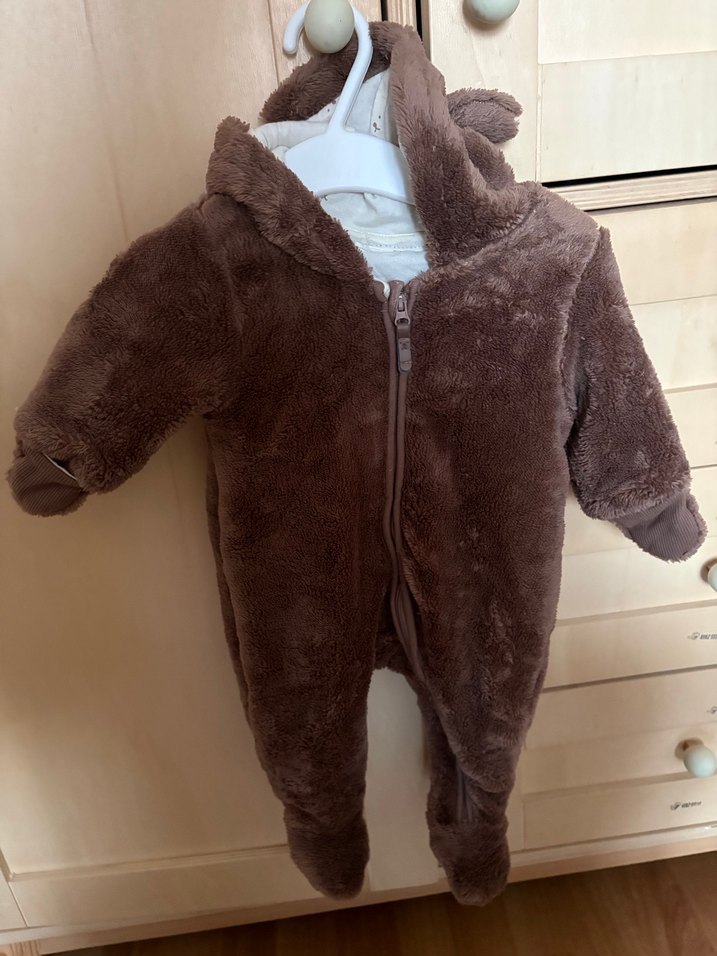 Kahverengi Kürklü Bebek Tulumu - Görsel 2