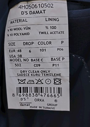 D'S Damat Erkek Lacivert Düğmeli Takım Elbise - Görsel 7