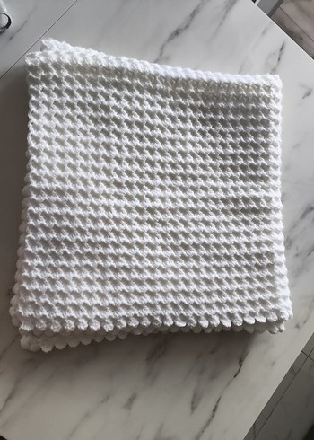 3 boyutlu Beyaz Örgü Çocuk Battaniyesi - Görsel 6
