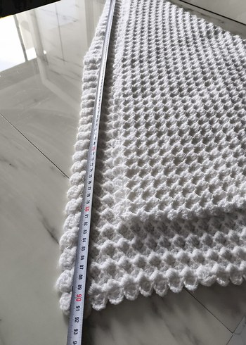 3 boyutlu Beyaz Örgü Çocuk Battaniyesi - Görsel 3