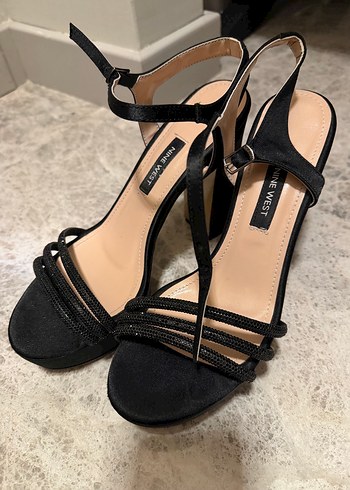 Siyah Platform Topuklu Kadın Sandalet - Görsel 5