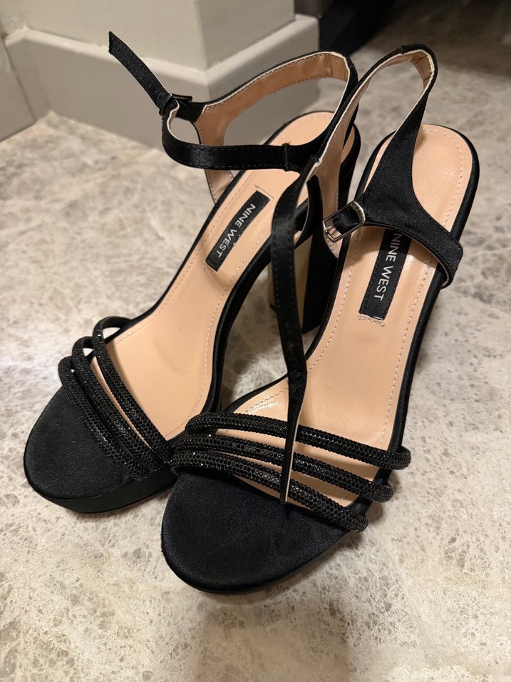 Siyah Platform Topuklu Kadın Sandalet - Görsel 5