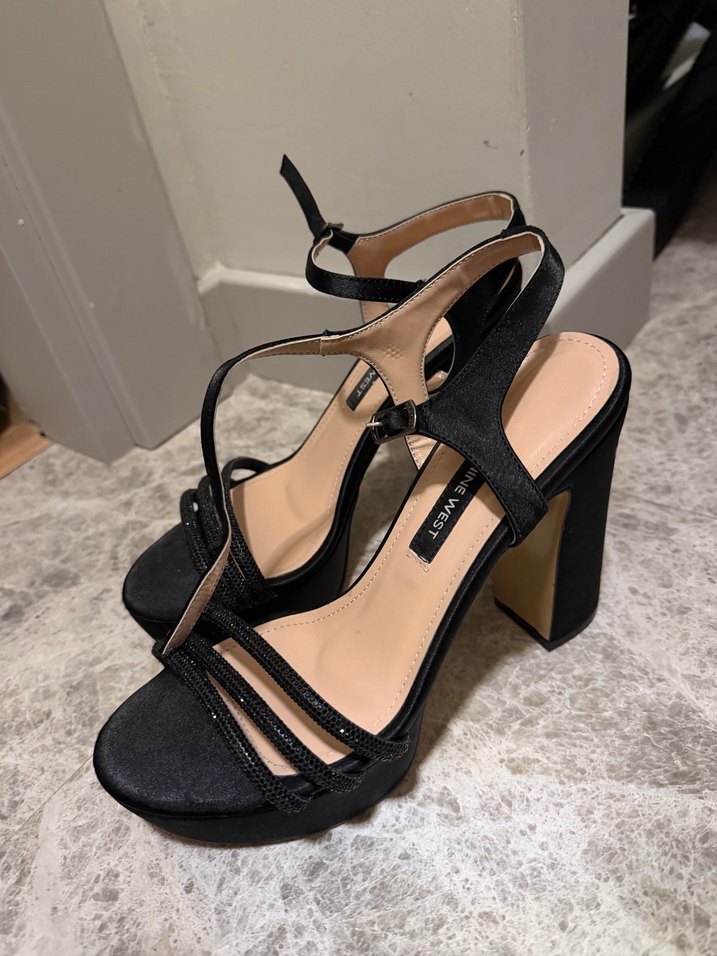 Siyah Platform Topuklu Kadın Sandalet - Görsel 2