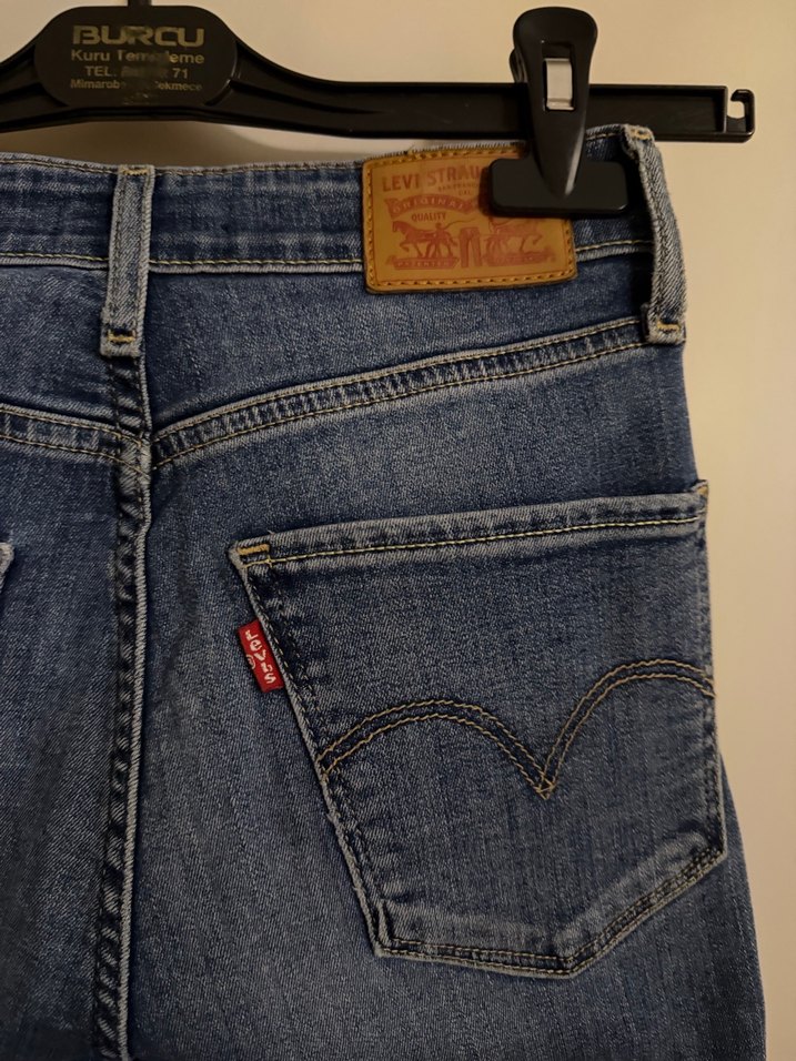 Kadın Mavi Denim Kemerli Jean - Görsel 3