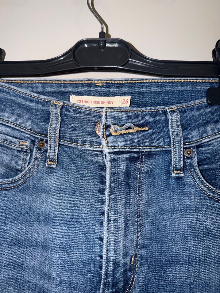 Kadın Mavi Denim Kemerli Jean - Görsel 2