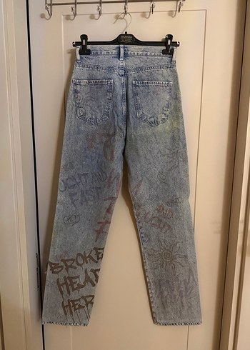 Pastel Mavi Bağlamalı Gevşek Kesim Denim Kadın Pantolon - Görsel 3