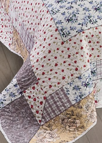 Çiçek Desenli Çok Renkli Yatak Örtüsü - Görsel 4