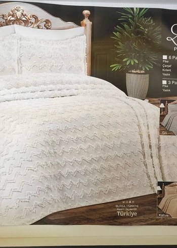 Beyaz Nakışlı Yatak Örtüsü Takımı - Görsel 3