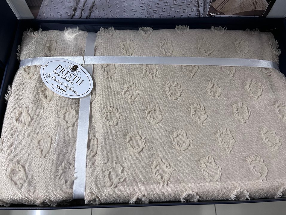 İkon desenli Safir Pike takımı/Yatak örtüsü - Görsel 2