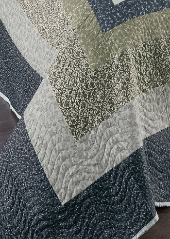 Gri Nakışlı Yatak Örtüsü Seti - Görsel 4