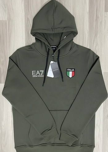 EA7 Kapüşonlu Sweatshirt Haki