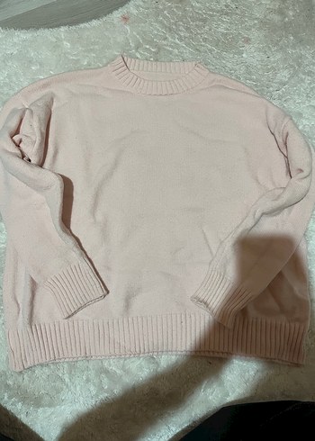 Pembe Oversize Triko Kadın Kazak - Görsel 2