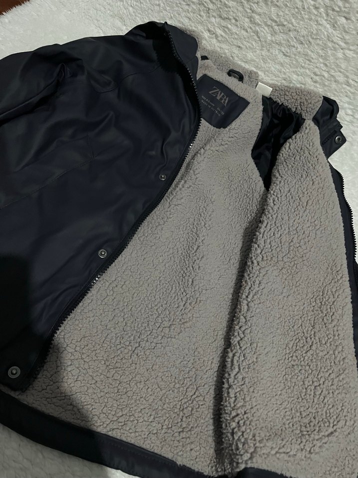 Gri Erkek Çocuk Kürklü Street Wear Mont - Görsel 2