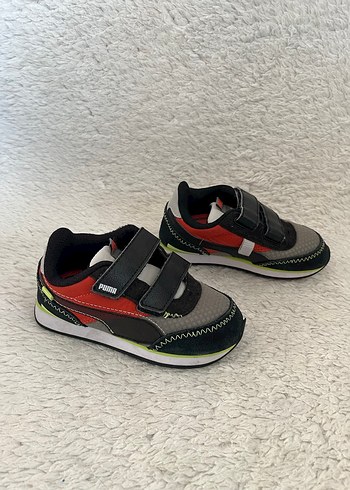 Gri Çocuk Spor Ayakkabı Cırt Cırtlı - Görsel 2