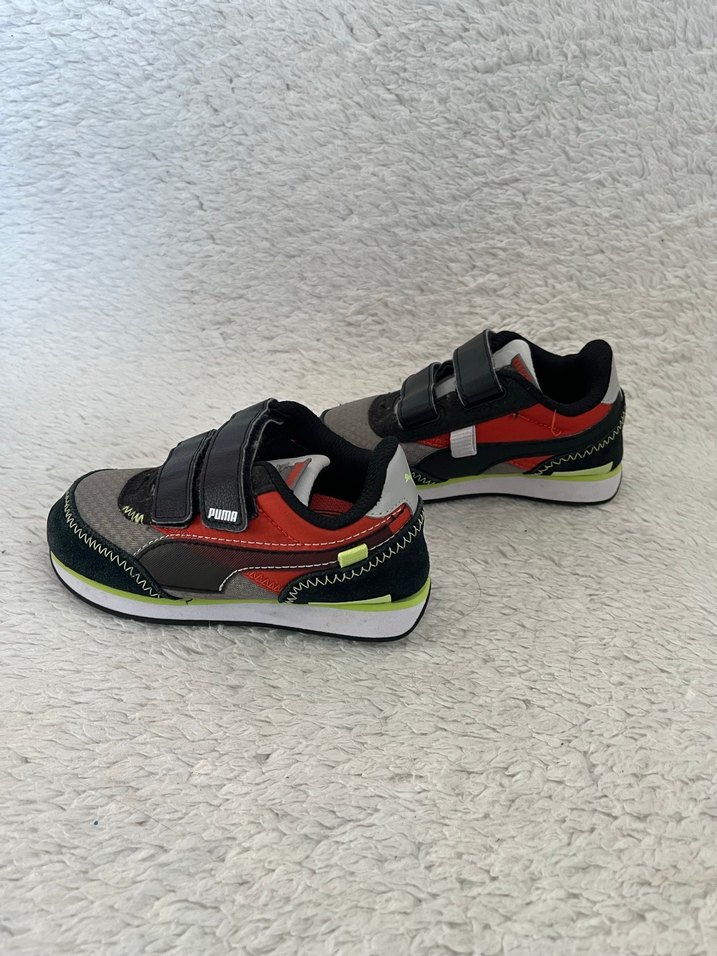 Gri Çocuk Spor Ayakkabı Cırt Cırtlı - Görsel 3