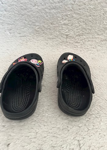 6-7 numara Kız Çocuk Siyah Cırt Cırtlı Kauçuk Terlik - Görsel 4