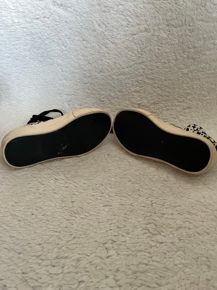 Çocuk  Beyaz Kareli Platform Topuklu Spor Ayakkabı - Görsel 5