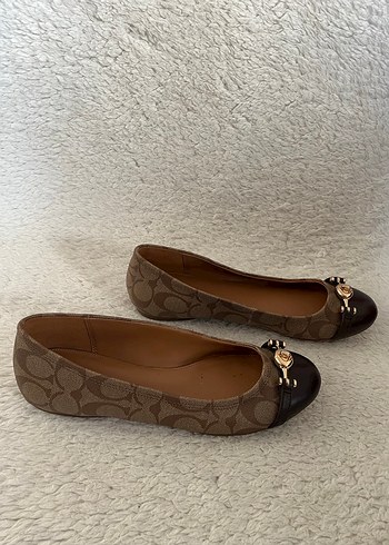 Coach Bej Tokalı Modern Klasik Kadın Babet - Görsel 3