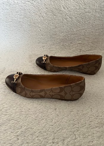 Coach Bej Tokalı Modern Klasik Kadın Babet - Görsel 2