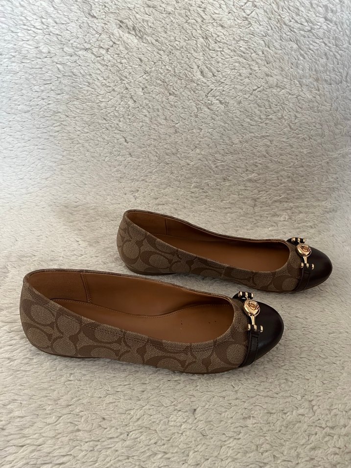 Coach Bej Tokalı Modern Klasik Kadın Babet - Görsel 3