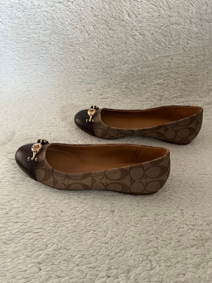 Coach Bej Tokalı Modern Klasik Kadın Babet - Görsel 2