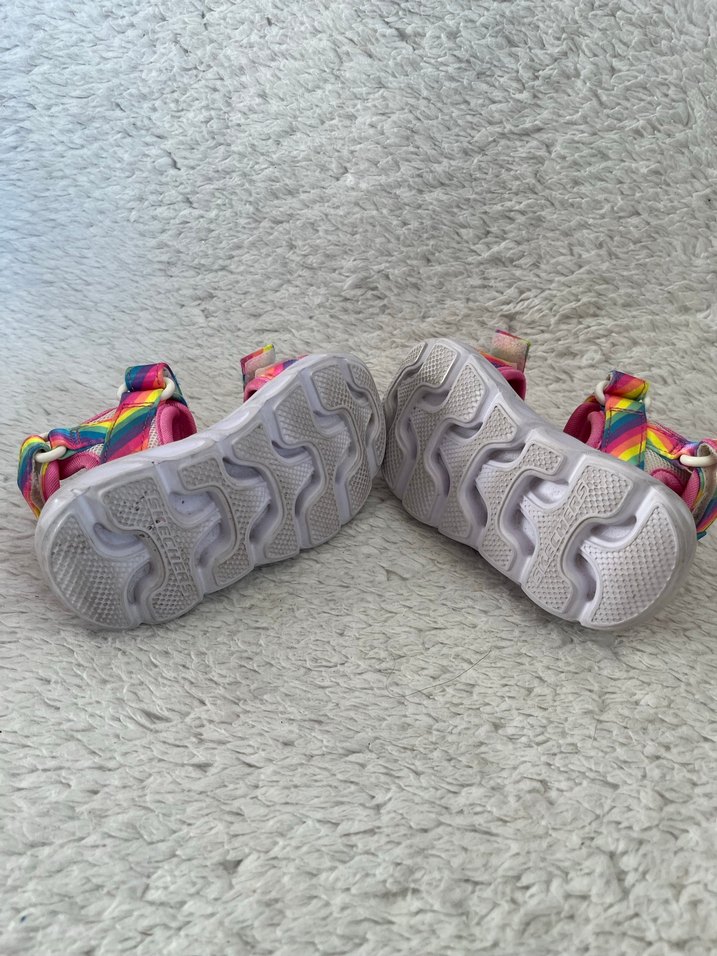 Kız Çocuk Çok Renkli Cırt Cırtlı Sandalet - Görsel 4