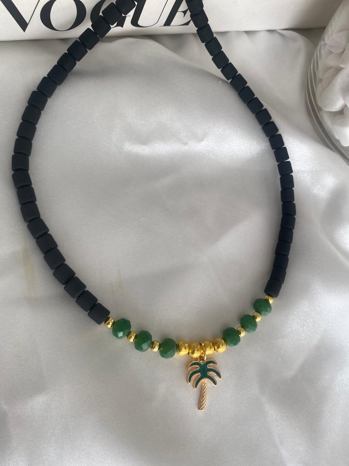 Yeşil Boncuklu Mini Bohem Kadın Kolye - Görsel 4