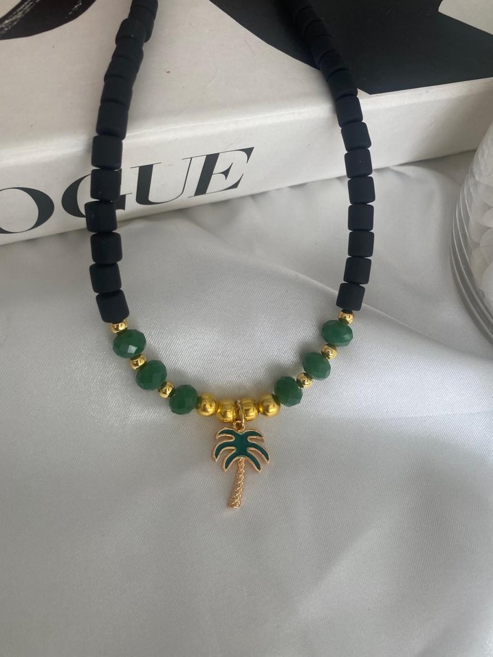 Yeşil Boncuklu Mini Bohem Kadın Kolye - Görsel 5