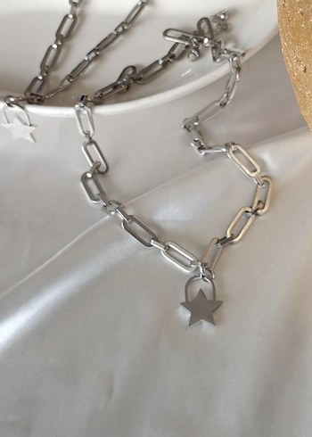 Gri Zincir Detaylı Midi Kolye - Görsel 2