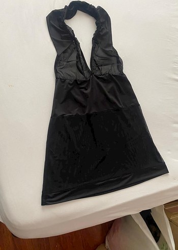 Siyah Gotik Midi Strappy Gecelik - Görsel 8