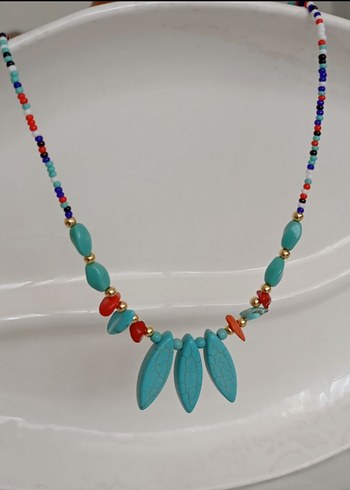 Doğal taşlı kadın kolyesi - Görsel 3