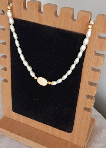 Beyaz Boncuklu inci Kolye - Görsel 4