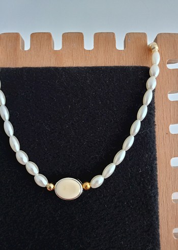 Beyaz Boncuklu inci Kolye - Görsel 2