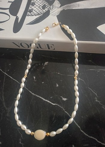 Beyaz Boncuklu inci Kolye - Görsel 5