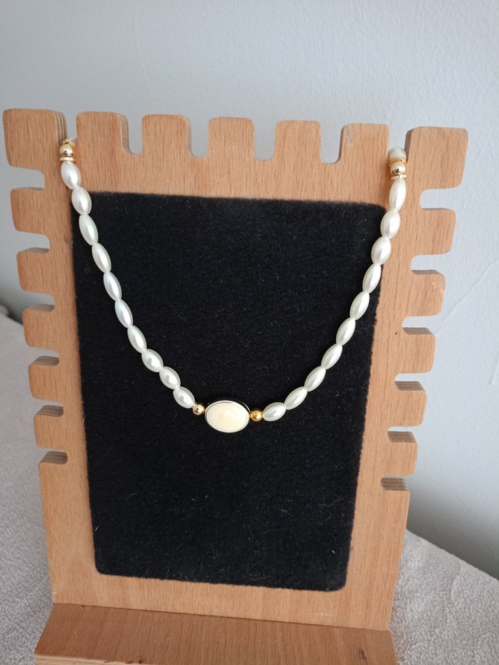 Beyaz Boncuklu inci Kolye - Görsel 3