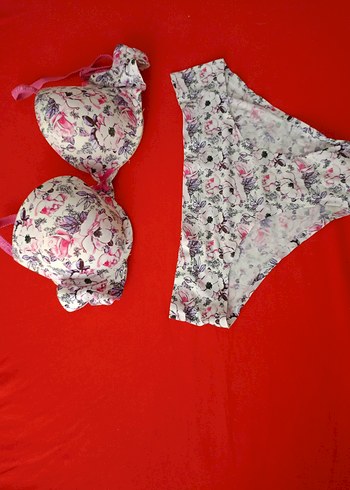 Renkli Desenli Mini Sütyen Takımı Dikişsiz - Görsel 3