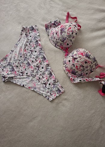 Renkli Desenli Mini Sütyen Takımı Dikişsiz - Görsel 6