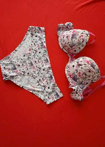 Renkli Desenli Mini Sütyen Takımı Dikişsiz - Görsel 2