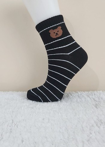 AYILI ÇİZGİLİ 4 LÜ KADIN KIZ KOLEJ ÇORAP - Görsel 3