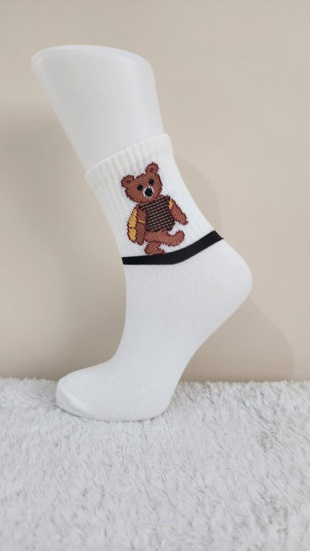 AYILI ÇİZGİLİ 4 LÜ KADIN KIZ KOLEJ ÇORAP - Görsel 4