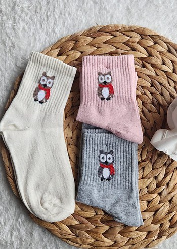 BAYKUŞ DESENLİ 36-40 NUMARA KADIN/KIZ CORAP - Görsel 2