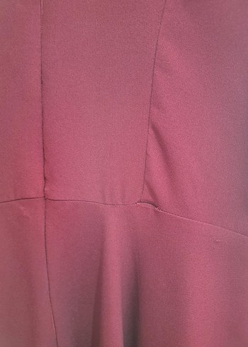 Bordo Uzun Kollu Fermuarlı Salaş Kadın Elbise - Görsel 4