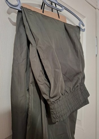 haki renk paraşüt pantolon kadın - Görsel 3