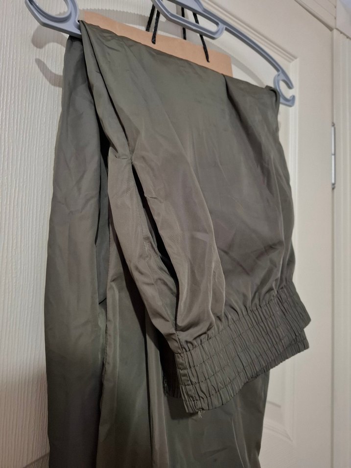 haki renk paraşüt pantolon kadın - Görsel 3