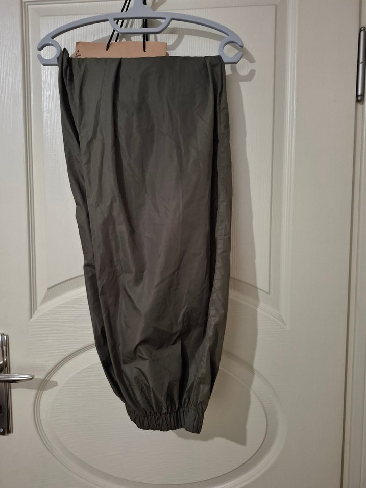 haki renk paraşüt pantolon kadın - Görsel 2