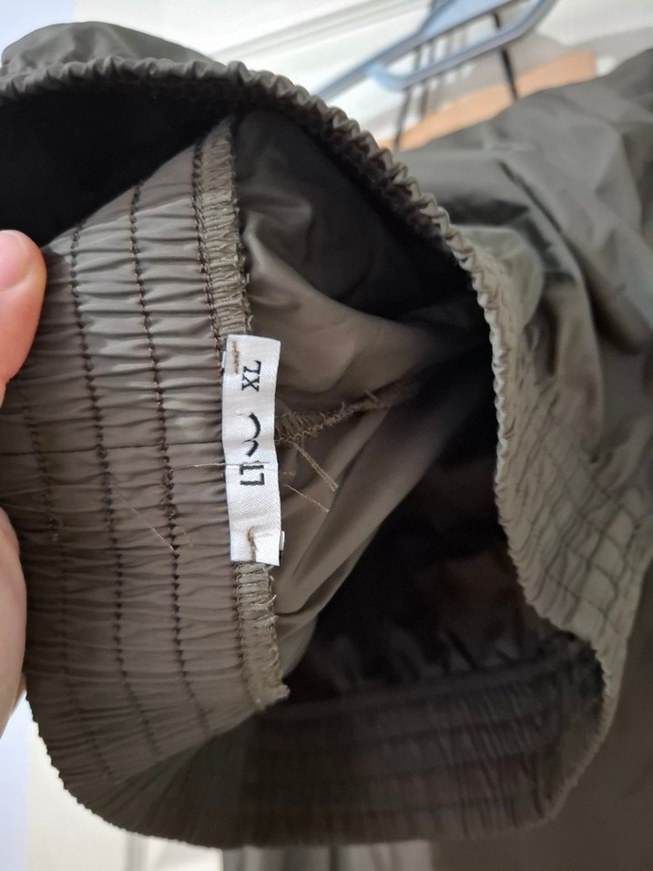 haki renk paraşüt pantolon kadın - Görsel 4