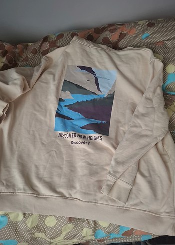 Bej Kapüşonlu Salaş Sweatshirt - Görsel 2