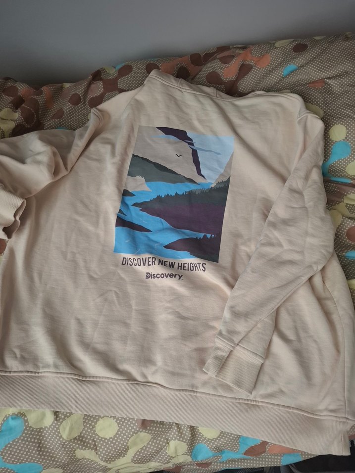 Bej Kapüşonlu Salaş Sweatshirt - Görsel 2