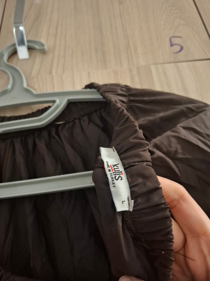 Kadın Kahverengi Uzun Keten Etek - Görsel 2