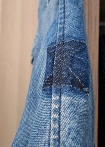 Düğmeli Bol Kesim Mavi Denim Ceket - Görsel 3